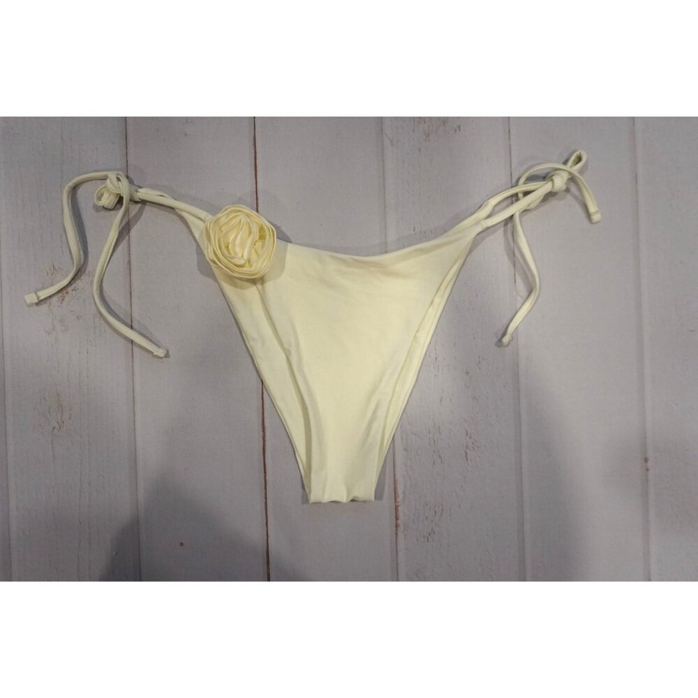 Zaful Bikini Bottom with Rosette Detail and Side Tie - Size S, NWOT